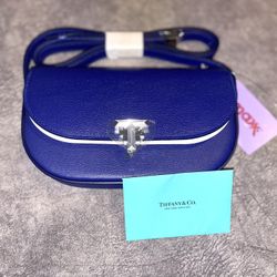 Tiffany & Co. Blue Leather Crossbody Bag