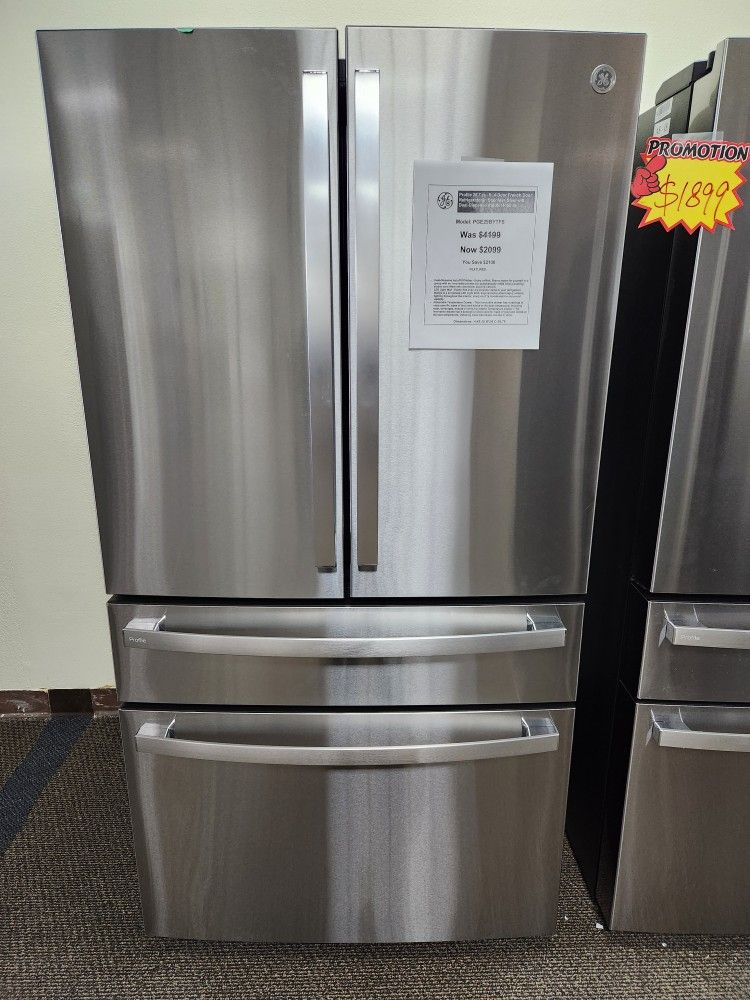 Profile 28.7 cu. ft. 4-Door French Door Refrigerator in Stainless Steel with Dual-Dispense Autofill Pitcher
