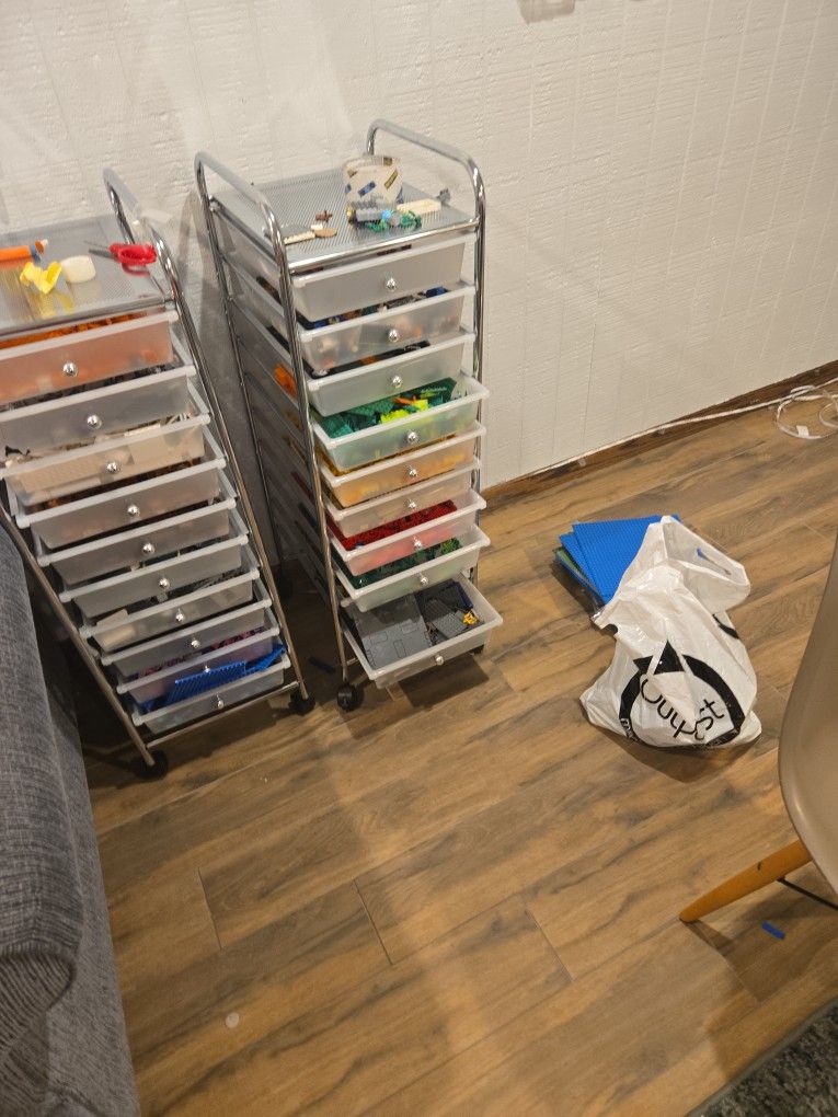 Assorted Legos With Organizer