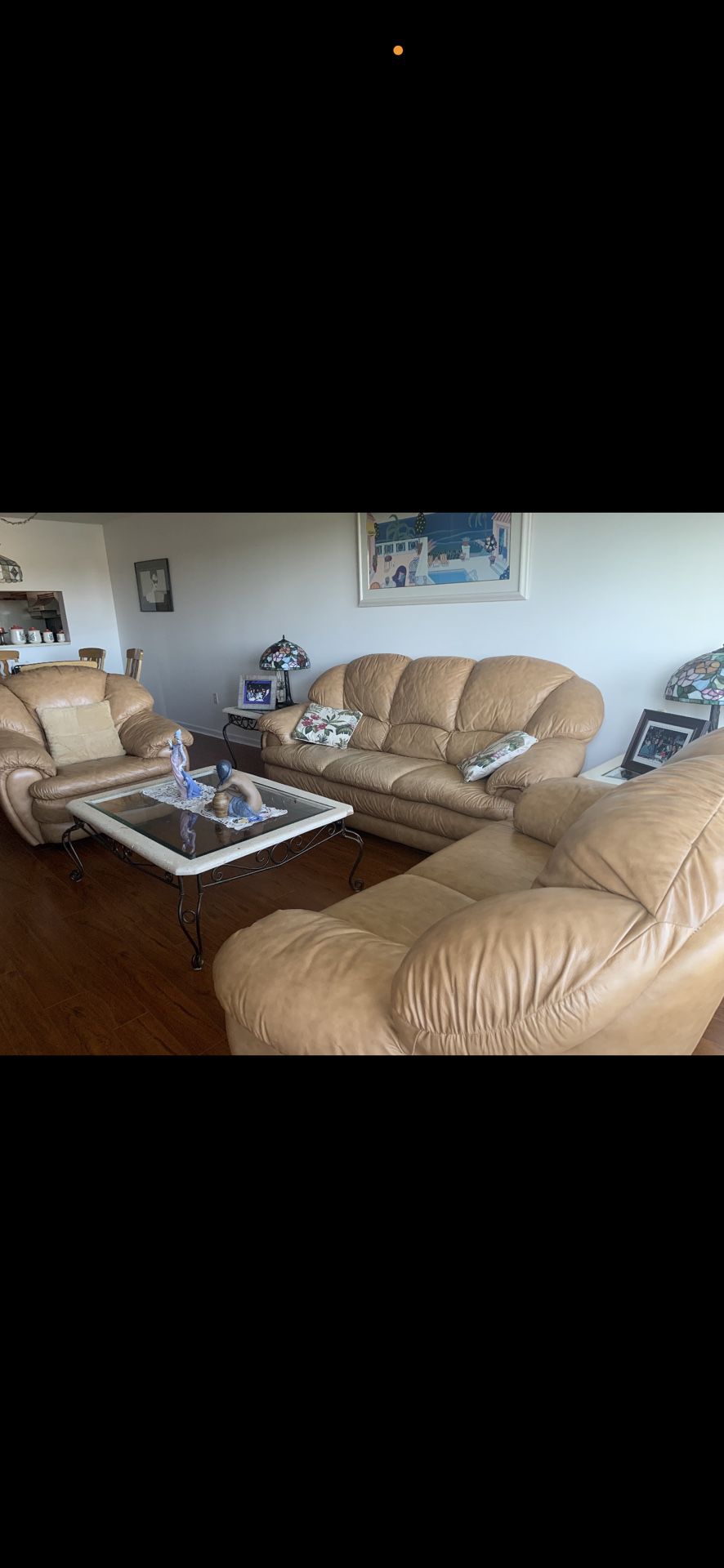 Full living Room Set - Leather Sofa Set And More 