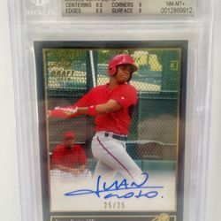 Juan Soto 2018 Leaf Ultimate Draft Gold #BG-JS2 Rookie Auto BGS 8.5 25/25