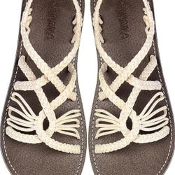 Capana Woven Flat Sandals 