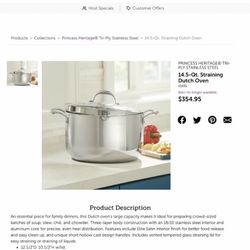 Princess House Straining Dutch Oven