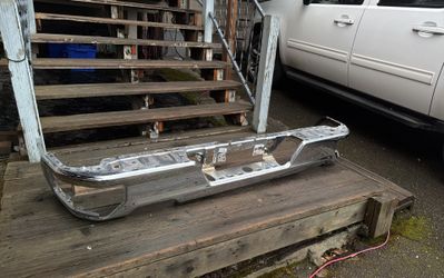 2019 -2023 GMC Sierra Chrome Rear Bumper - No Sensors