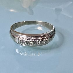 14kt White Gold .10ct Diamond Mens Wedding Band/Ring “L@@K”