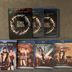 Used Like New Blu-ray Box Sets Resident Evil Lord of the Rings $15 each No scratches