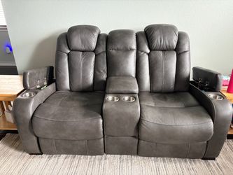 Ashley Matching Faux Leather Sofa & Love Seat