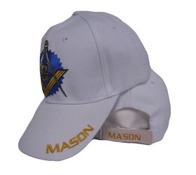 Masonic Emblem White Baseball Cap