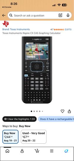 Texas Instruments Nspire CX CAS Graphing Calculator