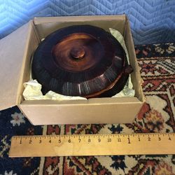 Beautiful Vintage Japanese Carved Wood Bowl 