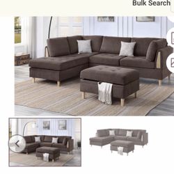 Sectional With Ottoman Set 