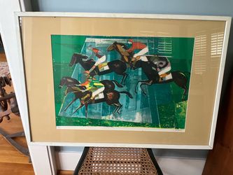 Original Signed Lithograph by Camille Hilaire “Les Courses”  Steeple Chase 115/120