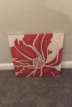 Beautiful canvas burgundy flower painting