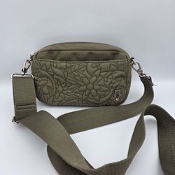 Sakroots Adjustable Crossbody Olive Green Floral Woven Design Women’s Purse