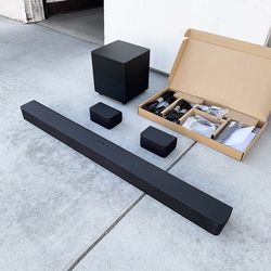 New in box $140 VIZIO V-Series 5.1 Home Theater Sound Bar Dolby Audio, Bluetooth, Wireless Subwoofer, Remote Control (V51x-J6) 