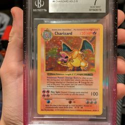 BGS 7 Shadowless Charizard pokemon cards