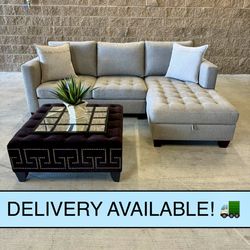 Gray Sectional Couch Sofa with Storage Chaise (DELIVERY AVAILABLE! 🚛)