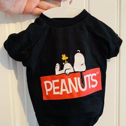 Small Snoopy & Woodstock (Peanuts) Black Dog Shirt