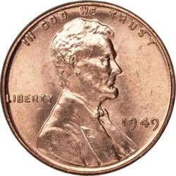 1949 USA America Uncirculated Lincoln Wheat Penny Coin