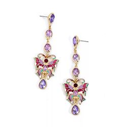 Gorgeous Dangle Butterfly Rhinestone Earrings