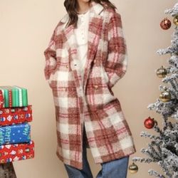 Long line Women’s Winter plaid Coat