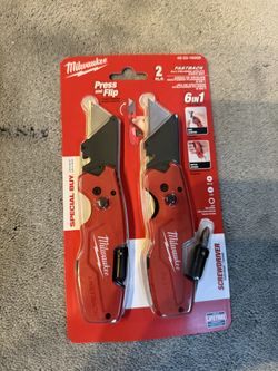 Milwaukee 6 in 1 Fastback Folding Utility Knife 2 pk