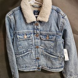 Kids Gap Jean trucker Jacket With Sherpa Collar