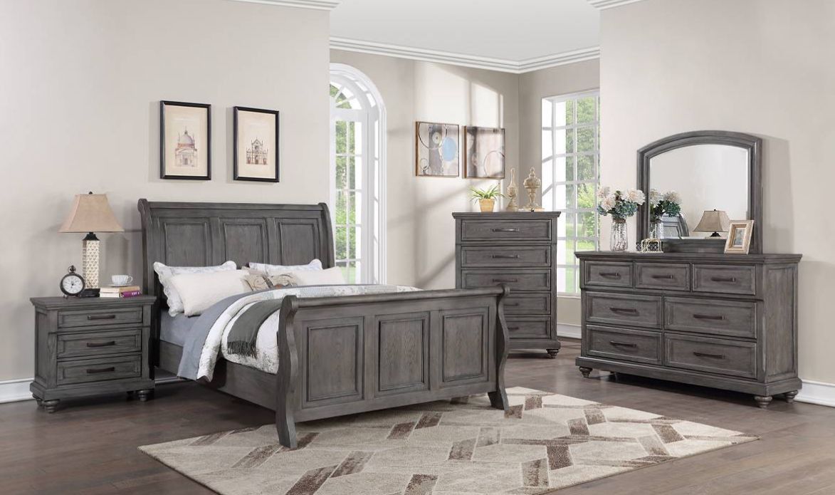 Queen Bed Frame. Dresser. Mirror And One Night Stand