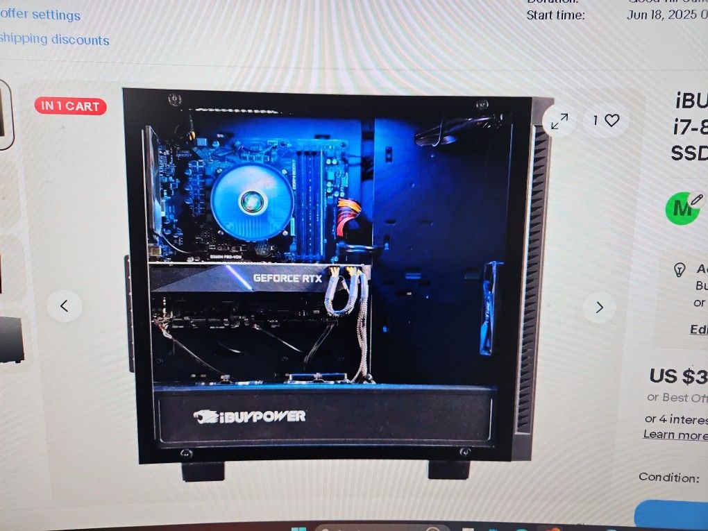 IBuypower ELITE GAMING PCN27B 067 i7-8700k, 3.7G, RAM 16G 2080 Graphic Card 1TB SSD