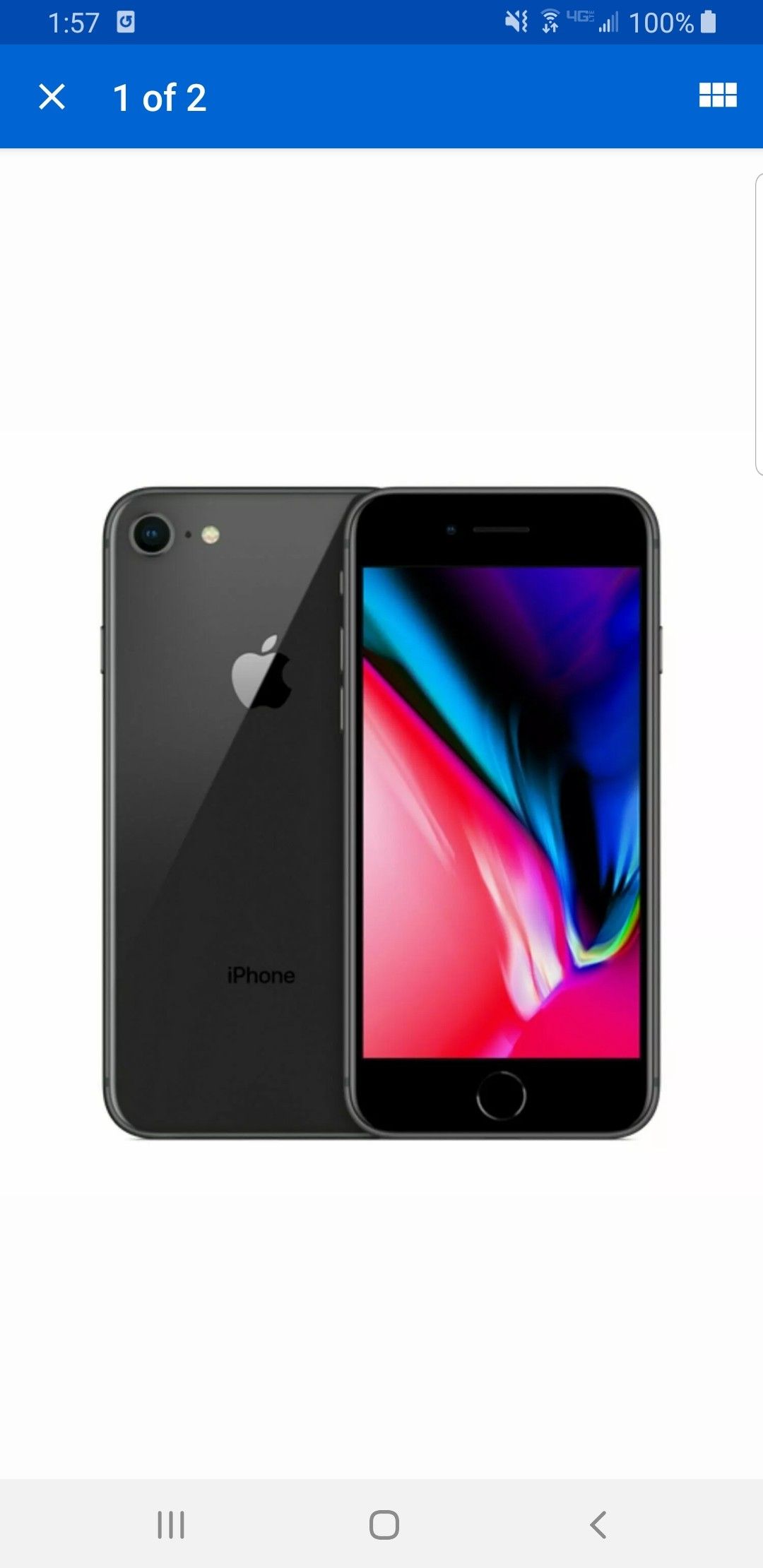 Apple iPhone 8 64GB ATT Smartphone,Excellent condition 9 out of 10, icloud Locked