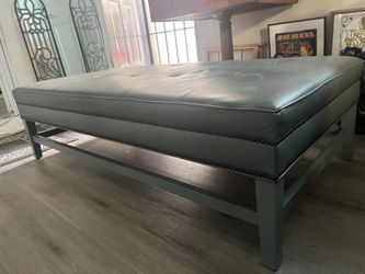 XL Rectangle Leather Ottoman