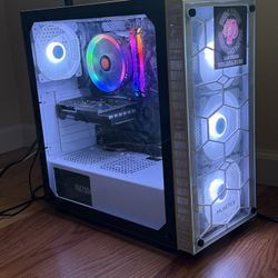 White Custom Gaming PC Ryzen GTX