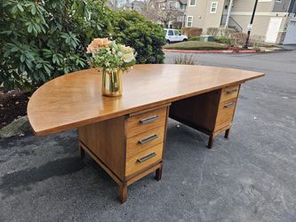 MARVELOUS Jens Risom Design Mid Century Modern Desk 5 Drawers