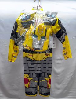 Disguise Transformers Bumblebee Costume Kids Size Small 4-6 Mask Jumpsuit NWT