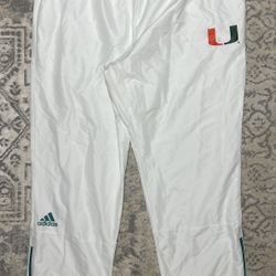 Adidas Parley Miami Hurricanes Athletic Pants Men's Size 2XL White    