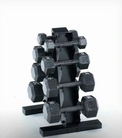 Brand new dumbbells 5-20 lbs with weight rack