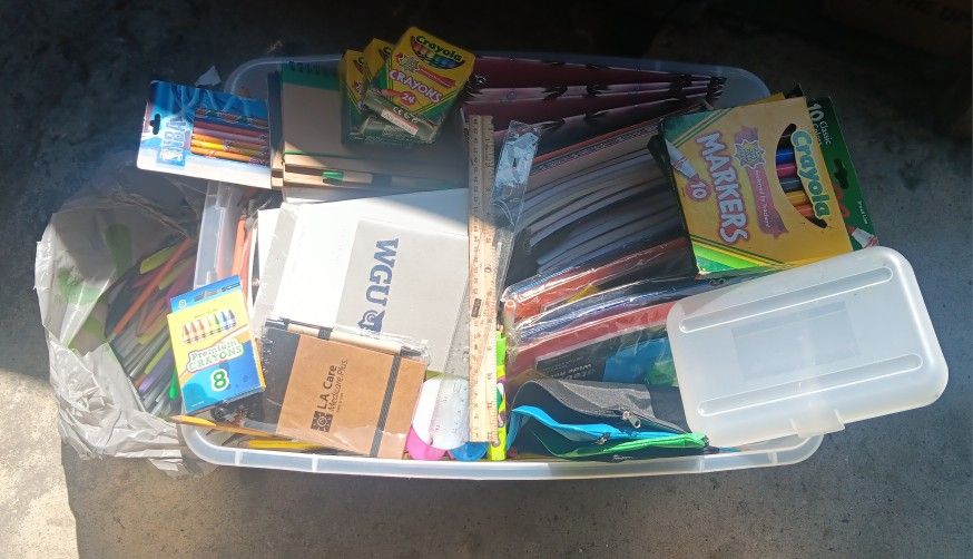 Box Full Of School Supplies