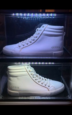 Guess Jarlen White Leather High-Top Sneakers