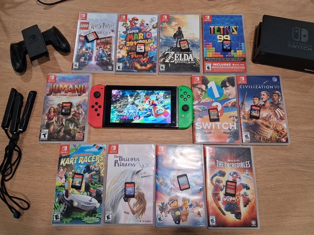 Nintendo Switch W/12 Games
