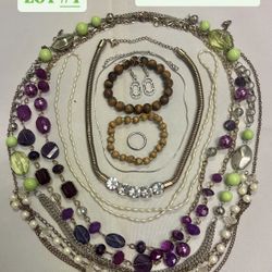 Vintage Style Jewelry Lot – Mixed Metals, Rhinestone, Boho & Statement Pieces 