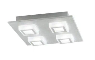 Hampton Bay Garfield 11 in. W x 2.42 in. H Integrated LED Brushed Aluminum Square Track Flush Mount Ceiling Light