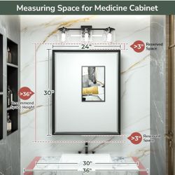Brushed Nickel Recessed Medicine Cabinet (Brand New)