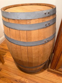 Rustic Wood Wine Barrel / Accent Table