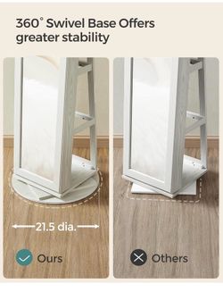 All new 2 in 1 mirrored jewelry cabin 360 rotating