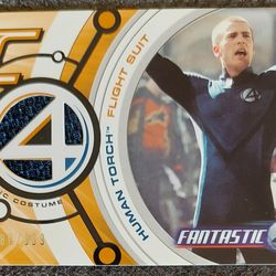 2005 Upper Deck Fantastic 4 Human Torch Movie Worn Flight Suit Costume Card FF001 Numbered 80/969 - Marvel - Rare - Memorabilia - Relic - Swatch