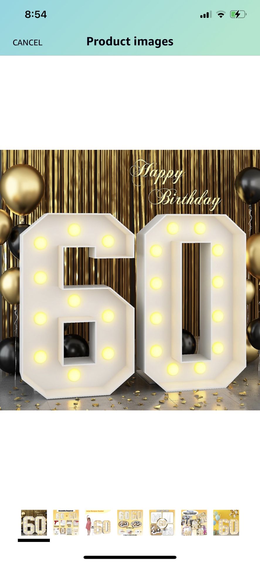 Large Light Up Numbers 60