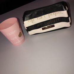 Cosmetic Bag & Makeup Brushes Holder