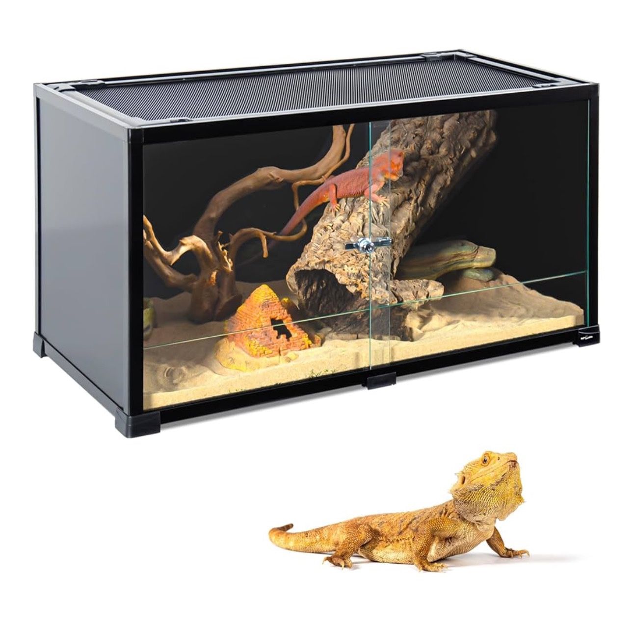 REPTI ZOO 50 Gallon Reptile Tank, 36" X 18" X 18" Reptile Terrarium