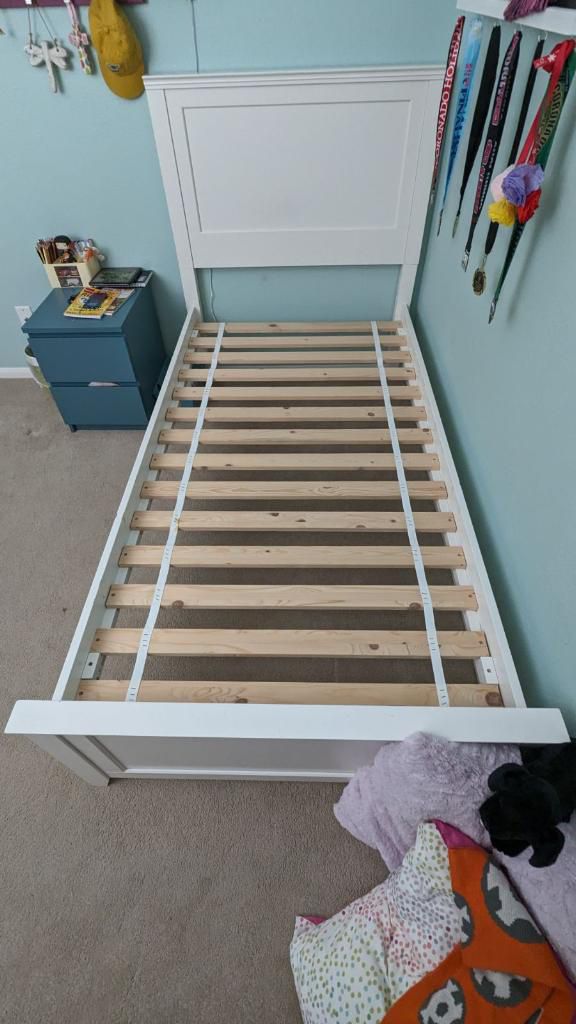 Pottery Barn White Twin Bed frame 