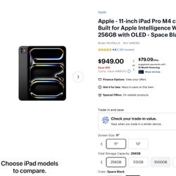 Apple 11 In iPad Pro M4 Chip Built For Apple Intelligence WiFi 246GB